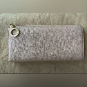Bvlgari Beige/Pink Zippered Long Wallet